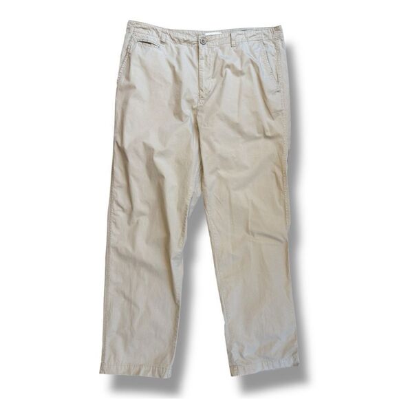 NWOT Calvin Klein Cream Flat Front Chinos Sz 38 x 32 - Picture 1 of 11